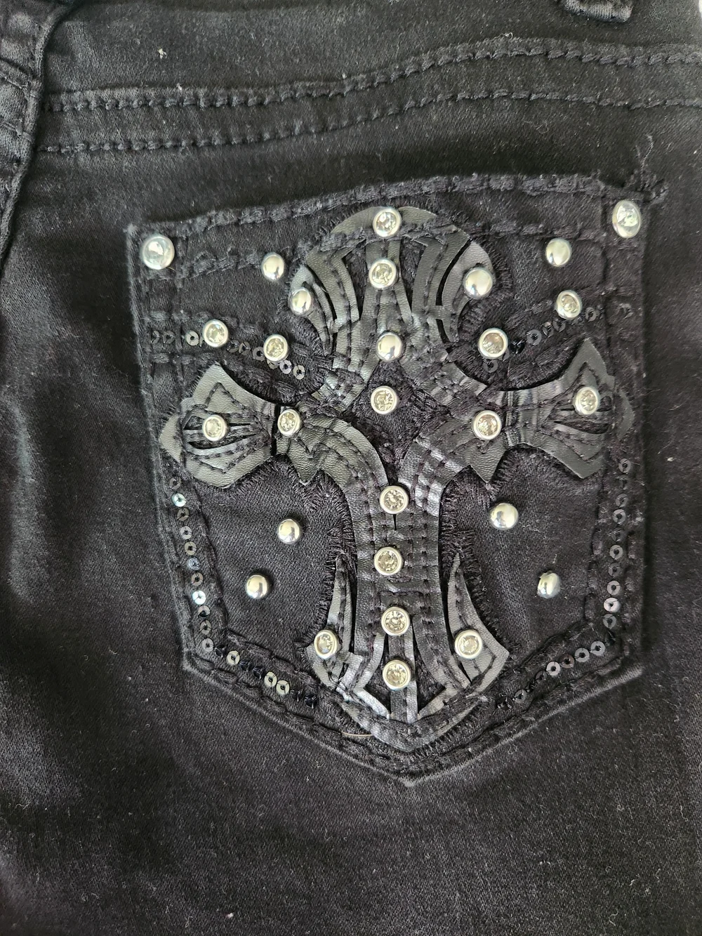 Studded Black Teen Girls Jeans